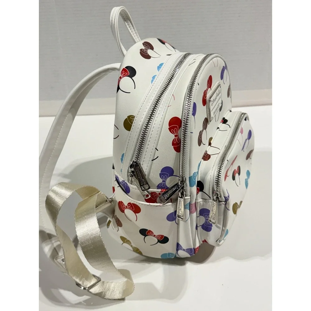 DISNEY PARKS Loungefly‎ Mini Backpack - Minnie Mouse Ears White - Size 10x9